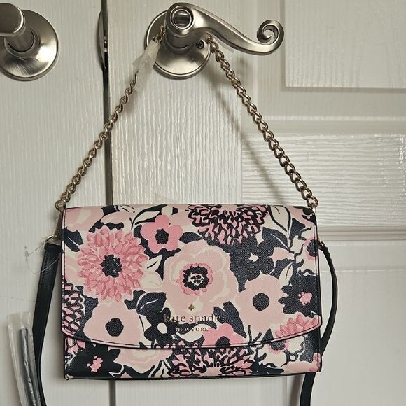 Kate Spade Pink and Black Crossbody Bag with Floral Design - Picture 3 of 16